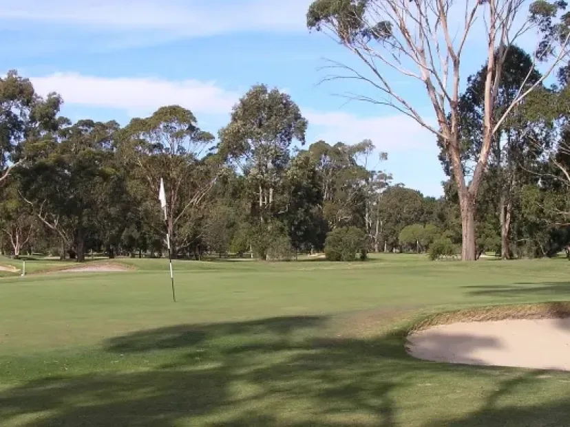 A fairway lined with gum trees at Bairnsdale Golf Club