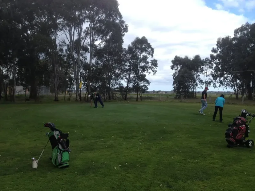 Golfers on the eighteenth green at Newry Golf Club