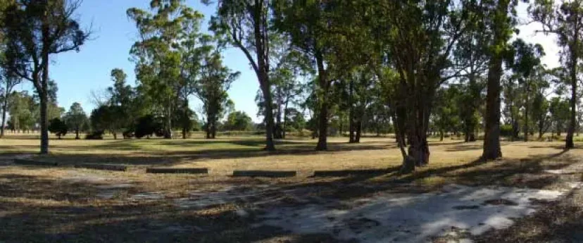A tree-lined fairway at Toongabbie Golf Club