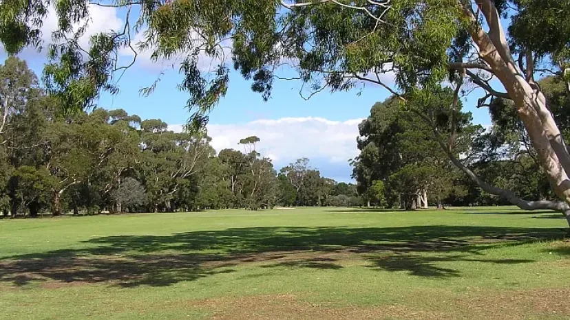 A fairway lined with gum trees at Bairnsdale Golf Club